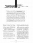 Research paper thumbnail of Influence of timing of coronal preparation on retention of cemented cast posts and cores