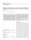 Preliminary investigations of in vitro antioxidant, antityrosinase, acetylcholinesterase and anti-inflammatory activities of Actinodaphne species Cover Page