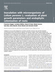 Inoculation with microorganisms of Lolium perenne L.: evaluation of plant growth parameters and endophytic colonization of roots Cover Page