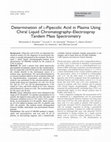 Determination of L-pipecolic acid in plasma using chiral liquid chromatography-electrospray tandem mass spectrometry Cover Page