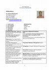 Research paper thumbnail of Dr Srinivas Mudrakartha CV