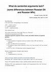 Research paper thumbnail of What do sentential arguments lack? (some differences between Russian SA and Russian NPs