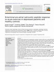 Research paper thumbnail of N-terminal pro-atrial natriuretic peptide response to acute exercise in depressed patients and healthy controls