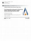 The Changing Role of Education in the Marriage Market: Assortative Marriage in Canada and the United States Since the 1970s Cover Page