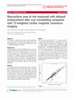 Research paper thumbnail of Myocardium area at risk measured with delayed enhancement after scar remodelling compared with T2-weighted cardiac magnetic resonance imaging