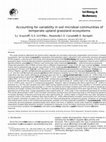 Accounting for variability in soil microbial communities of temperate upland grassland ecosystems Cover Page