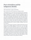 Research paper thumbnail of Post-colonialism and the indigenous identity