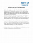 Business Plan for a Startup Business Cover Page