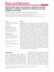 Altered white matter microstructure underlies listening difficulties in children suspected of auditory processing disorders: a DTI study Cover Page