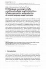 First language suprasegmentally-conditioned syllable length distinctions influence perception and production of second language vowel contrasts Cover Page