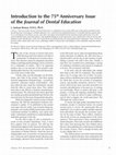 Introduction to the 75th Anniversary Issue of the Journal of Dental Education Cover Page