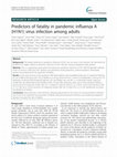 Research paper thumbnail of Predictors of fatality in pandemic influenza A (H1N1) virus infection among adults