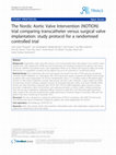 The Nordic Aortic Valve Intervention (NOTION) trial comparing transcatheter versus surgical valve implantation: study protocol for a randomised controlled trial Cover Page