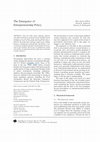 Research paper thumbnail of The Emergence of Entrepreneurship Policy