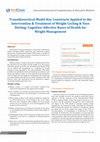 Research paper thumbnail of Transtheoretical Intervention & Treatment for Weight Management