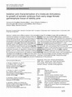 Research paper thumbnail of Isolation and characterization of a molecule stimulatory to growth of somatic embryos from early stage female gametophyte tissue of loblolly pine