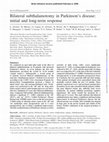 Bilateral subthalamotomy in Parkinson's disease: initial and long-term response Cover Page