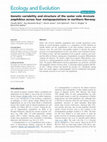 Research paper thumbnail of Genetic variability and structure of the water vole Arvicola amphibius across four metapopulations in northern Norway