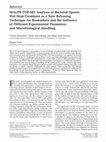 MALDI-TOF-MS analysis of bacterial spores: Wet heat-treatment as a new releasing technique for biomarkers and the influence of different experimental parameters and microbiological handling Cover Page