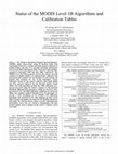 Research paper thumbnail of Status of the MODIS level 1B algorithms and calibration tables