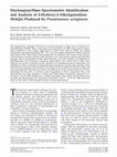 Research paper thumbnail of Electrospray/mass spectrometric identification and analysis of 4-hydroxy-2-alkylquinolines (HAQs) produced by Pseudomonas aeruginosa