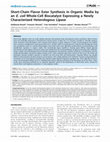 Research paper thumbnail of Short-Chain Flavor Ester Synthesis in Organic Media by an E. coli Whole-Cell Biocatalyst Expressing a Newly Characterized Heterologous Lipase