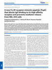 A new FcεRI receptor-mimetic peptide (PepE) that blocks IgE binding to its high affinity receptor and prevents mediator release from RBL 2H3 cells Cover Page