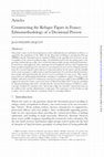 Research paper thumbnail of Constructing the refugee Figure in France:  Ethnomethodology of a Decisional Process