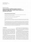 Research paper thumbnail of Characterization and Photocatalytic Activity of Enhanced Copper-Silica-Loaded Titania Prepared via Hydrothermal Method