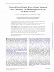 Positive Effect of Social Work--Related Values on Work Outcomes: The Moderating Role of Age and Work Situation Cover Page