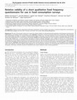 Relative validity of a short qualitative food frequency questionnaire for use in food consumption surveys Cover Page