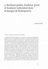 Bonheur public, bonheur privé et bonheur individuel dans le lexique de Robespierre Cover Page