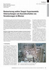 Restaurierung antiker Tempel: Experimentelle Untersuchungen zum Ausziehverhalten von Verankerungen im Marmor Cover Page