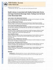 Research paper thumbnail of Health Literacy Is Associated with Healthy Eating Index Scores and Sugar-Sweetened Beverage Intake: Findings from the Rural Lower Mississippi Delta