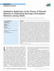 Research paper thumbnail of Qualitative Application of the Theory of Planned Behavior to Understand Beverage Consumption Behaviors among Adults