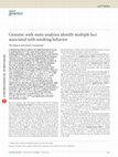 Genome-wide meta-analyses identify multiple loci associated with smoking behavior Cover Page