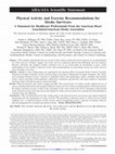 Physical Activity and Exercise Recommendations for Stroke Survivors: A Statement for Healthcare Professionals From the American Heart Association/American Stroke Association Cover Page