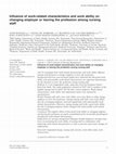 Influence of work-related characteristics and work ability on changing employer or leaving the profession among nursing staff Cover Page