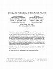 Entropy and predictability of stock market returns Cover Page