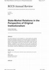 RCCS Annual Review State-Market Relations in the Perspective of Original Institutionalism Full text Página 1 de 17 State-Market Relations in the Perspective of Original Institutionalism Cover Page