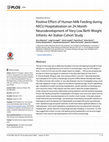 Research paper thumbnail of Positive Effect of Human Milk Feeding during NICU Hospitalization on 24 Month Neurodevelopment of Very Low Birth Weight Infants: An Italian Cohort Study