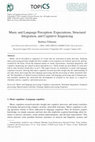 Research paper thumbnail of Music and Language Perception: Expectations, Structural Integration, and Cognitive Sequencing