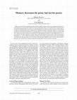 Research paper thumbnail of Memory decreases for prose, but not for poetry