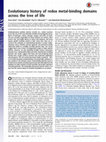 Evolutionary history of redox metal-binding domains across the tree of life Cover Page