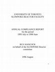 Research paper thumbnail of SLOWPOKE-Toronto Annual Report 1995-96