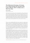 The Rhetorical Strategy of George H. W. Bush during the Persian Gulf Crisis 1990–91: How to Help Lose a War You Won Cover Page