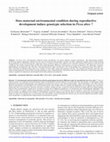 Research paper thumbnail of Does maternal environmental condition during reproductive development induce genotypic selection in Picea abies?