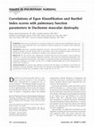 Research paper thumbnail of Correlations of Egen Klassifikation and Barthel Index scores with pulmonary function parameters in Duchenne muscular dystrophy