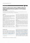 Variation in plant species richness of different life forms along a subtropical elevation gradient in the Himalayas, east Nepal Cover Page