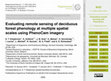 Evaluating remote sensing of deciduous forest phenology at multiple spatial scales using PhenoCam imagery Cover Page